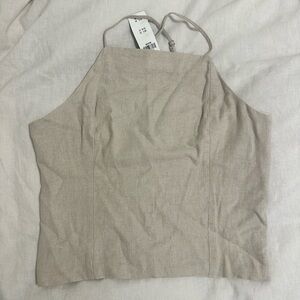 Abercrombie, linen, cross strap top! Size M, NEW WITH TAGS!